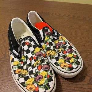 Vans Poppy Checkered Slip-On Shoes - Platforms